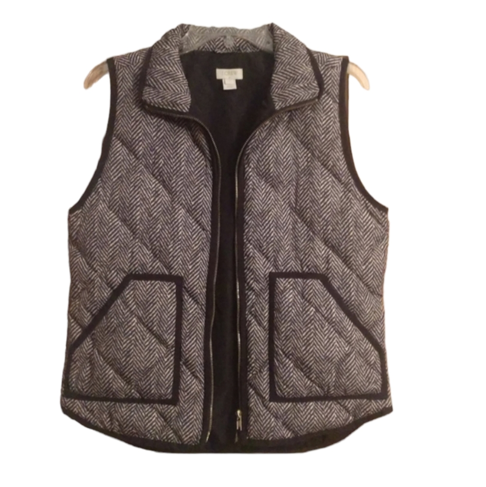 J. Crew Tan & Black Puffer Vest sz Small